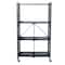 Organize It All Black 4-Tier Foldable Metal Rack with Wheels